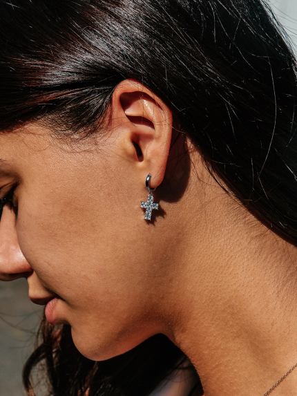 Сережки Фіаніт (8А) Срібло 925° (родій) 978486