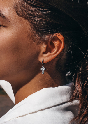 Сережки Фіаніт (8А) Срібло 925° (родій) 978486