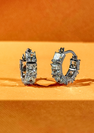 Сережки Фіаніт (8А) Срібло 925° (родій) 978487