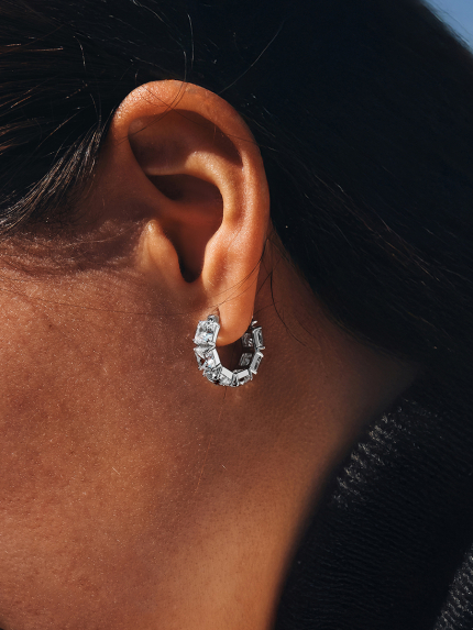 Сережки Фіаніт (8А) Срібло 925° (родій) 978487