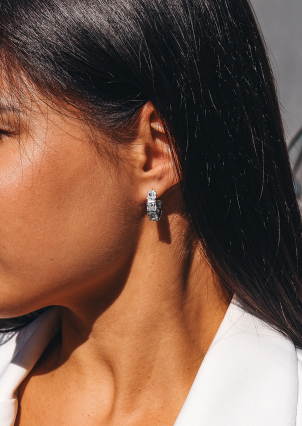 Сережки Фіаніт (8А) Срібло 925° (родій) 978487