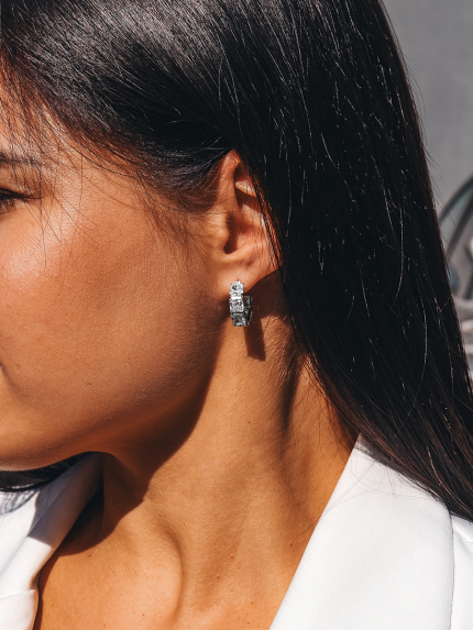 Сережки Фіаніт (8А) Срібло 925° (родій) 978487