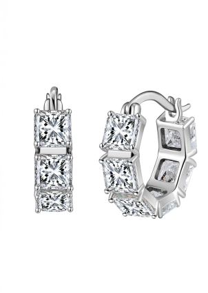 Сережки Фіаніт (8А) Срібло 925° (родій) 978487