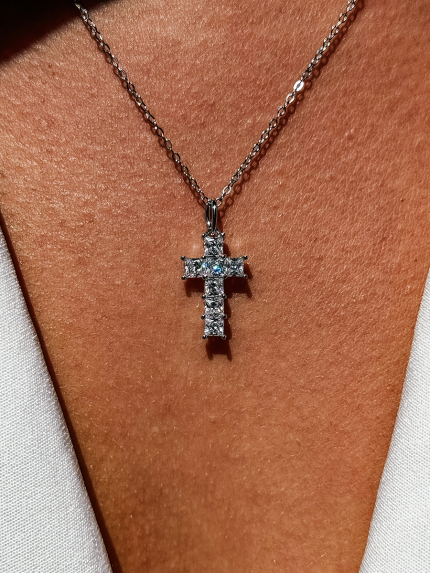 Кольє Фіаніт (8А) Срібло 925° (родій) 978488