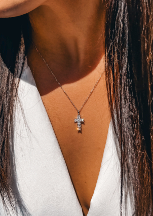 Кольє Фіаніт (8А) Срібло 925° (родій) 978488