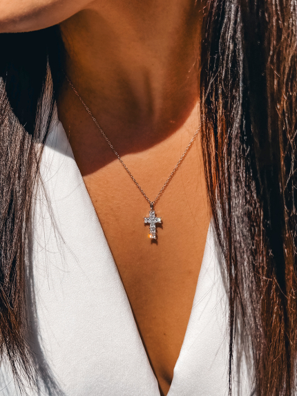 Кольє Фіаніт (8А) Срібло 925° (родій) 978488