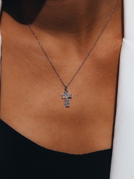 Кольє Фіаніт (8А) Срібло 925° (родій) 978488