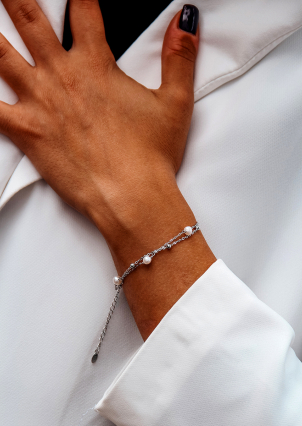 Браслет перлина Срібло 925° (родій) 978490