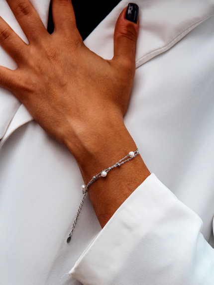 Браслет перлина Срібло 925° (родій) 978490