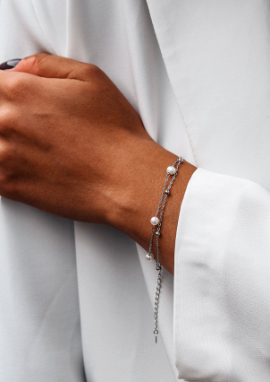 Браслет перлина Срібло 925° (родій) 978490