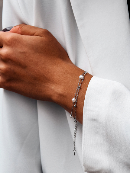 Браслет перлина Срібло 925° (родій) 978490