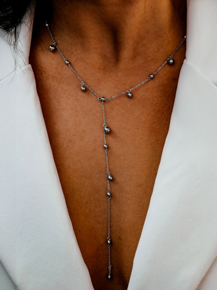 Кольє без вставок Срібло 925° (родій) 978491