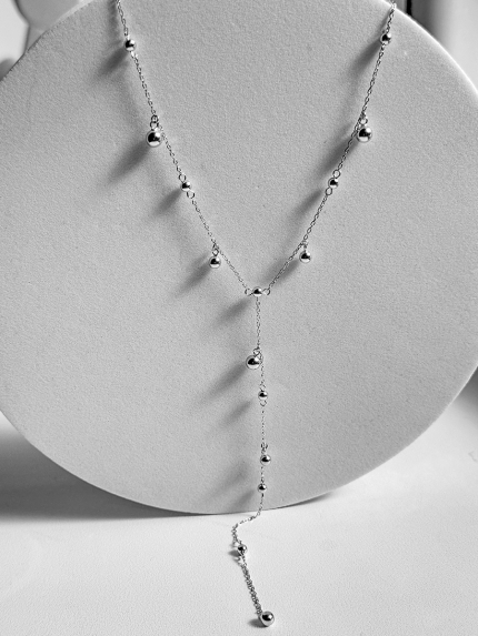 Кольє без вставок Срібло 925° (родій) 978491