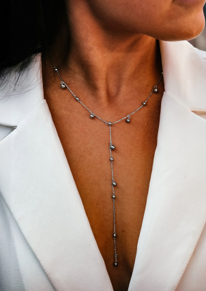 Кольє без вставок Срібло 925° (родій) 978491