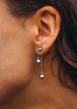 Сережки без вставок Срібло 925° (родій) 978492