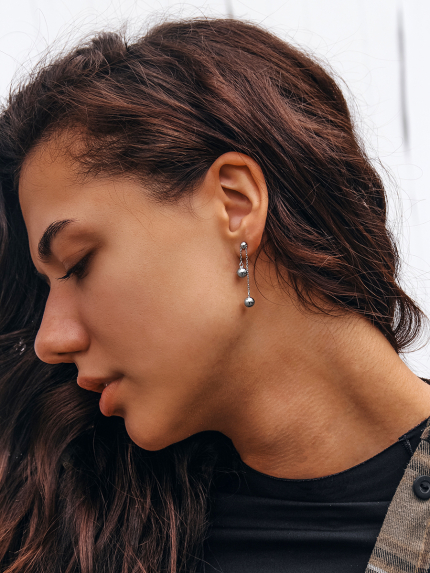 Сережки без вставок Срібло 925° (родій) 978492