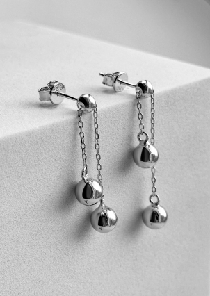 Сережки без вставок Срібло 925° (родій) 978492