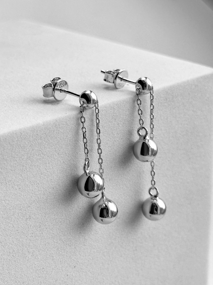 Сережки без вставок Срібло 925° (родій) 978492