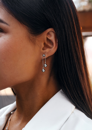 Сережки без вставок Срібло 925° (родій) 978492