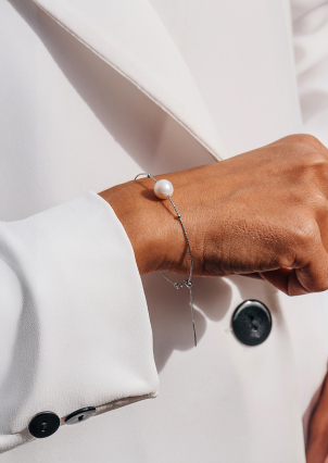 Браслет перлина Срібло 925° (родій) 978494