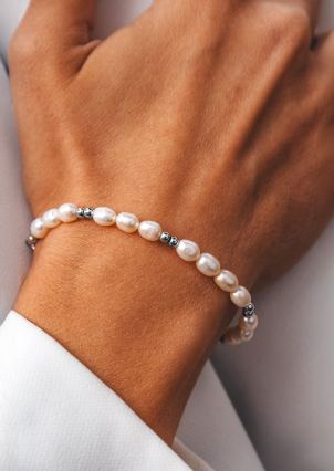 Браслет перлина Срібло 925° (родій) 978495