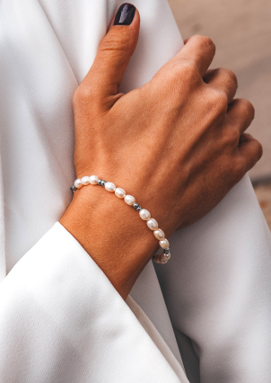 Браслет перлина Срібло 925° (родій) 978495