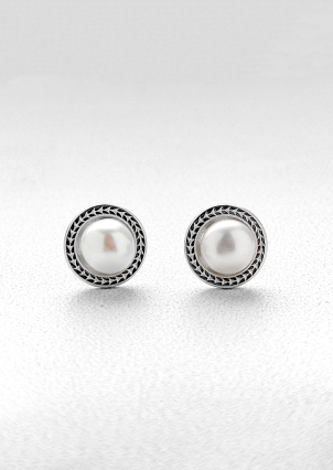 Сережки перлина Срібло 925° (родій) 978496