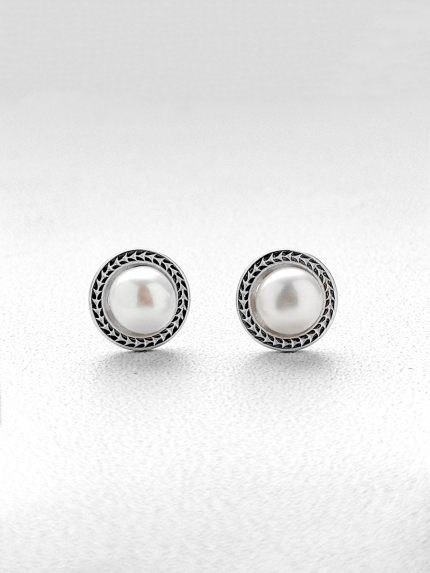 Сережки перлина Срібло 925° (родій) 978496