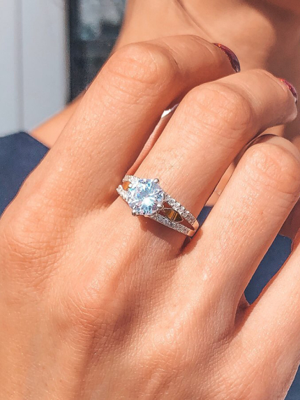 Ring cubic zirconia Silver 925° gold 375° 006710