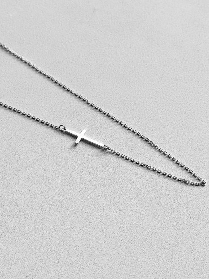 Кольє без вставок Срібло 925° (родій) 86083