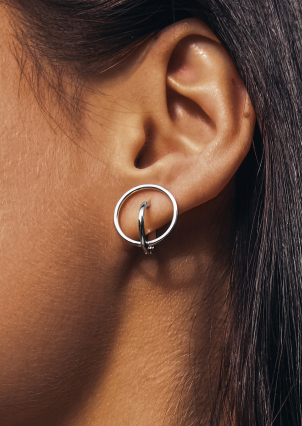 Сережки без вставок Срібло 925° (родій) 82829