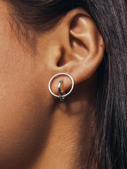 Сережки без вставок Срібло 925° (родій) 82829