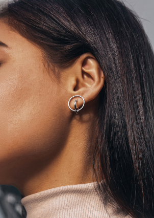 Сережки без вставок Срібло 925° (родій) 82829