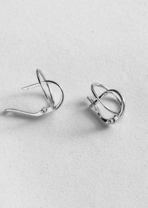 Сережки без вставок Срібло 925° (родій) 82829