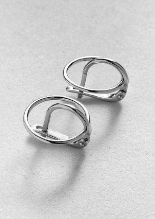 Сережки без вставок Срібло 925° (родій) 82829