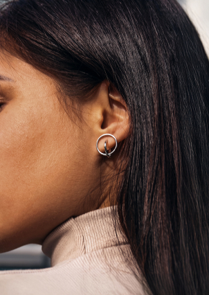 Сережки без вставок Срібло 925° (родій) 82829