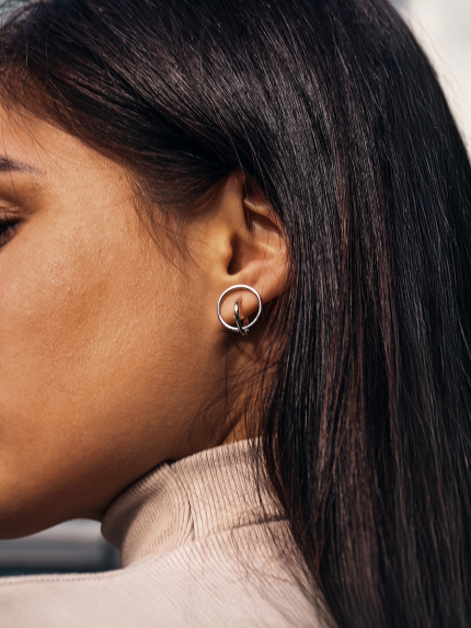 Сережки без вставок Срібло 925° (родій) 82829