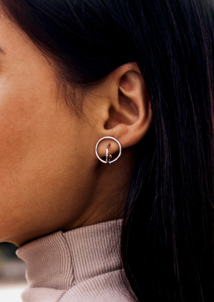 Сережки без вставок Срібло 925° (родій) 82829