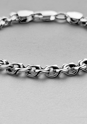 Браслет без вставок Срібло 925° (оксидоване) 102057