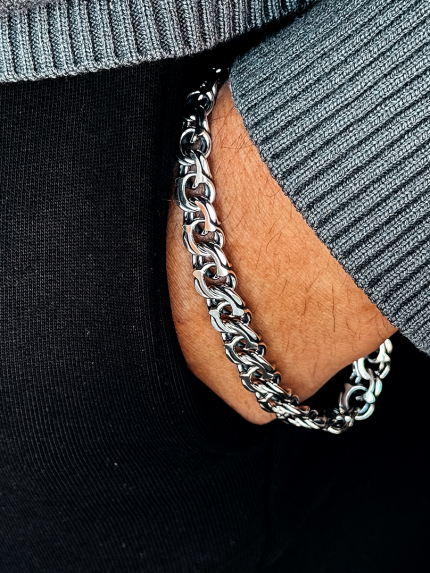 Браслет без вставок Срібло 925° (оксидоване) 102057