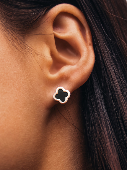 Onyx earrings Silver 925° gold 375° 978500