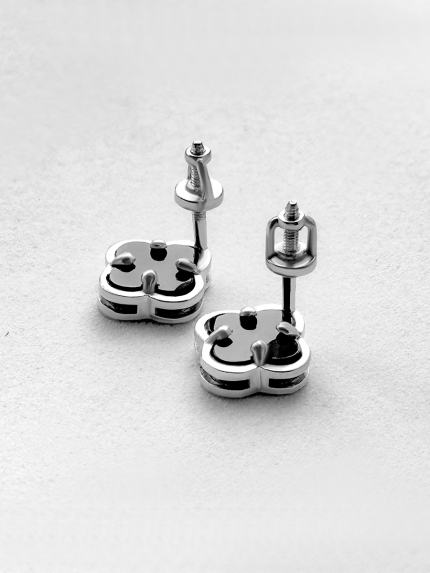 Onyx earrings Silver 925° gold 375° 978500