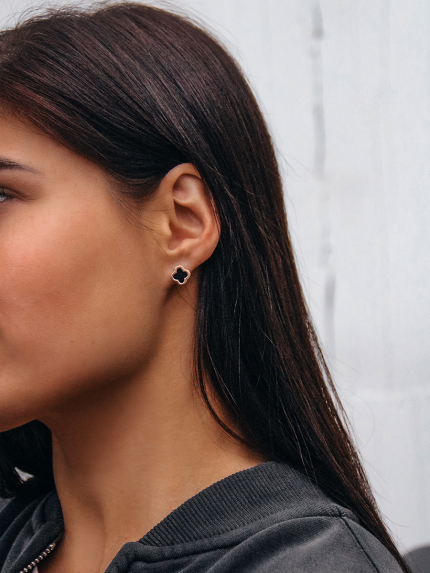 Onyx earrings Silver 925° gold 375° 978500