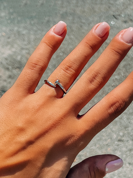 Pierścionek bez wkładów Srebro próby 925° (rod) k2/418