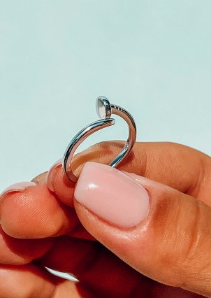 Каблучка без вставок Срібло 925° (родій) к2/418