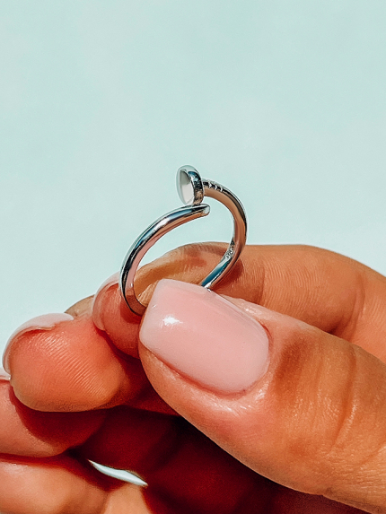 Pierścionek bez wkładów Srebro próby 925° (rod) k2/418