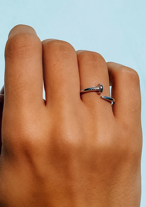 Каблучка без вставок Срібло 925° (родій) к2/418