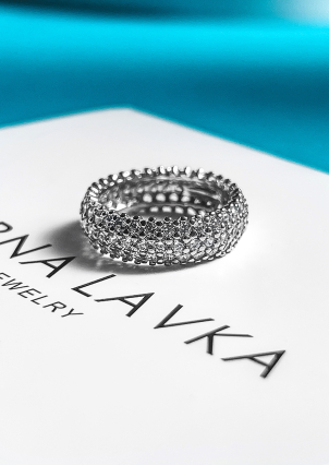 Каблучка фіаніт Срібло 925° (родій) 1196