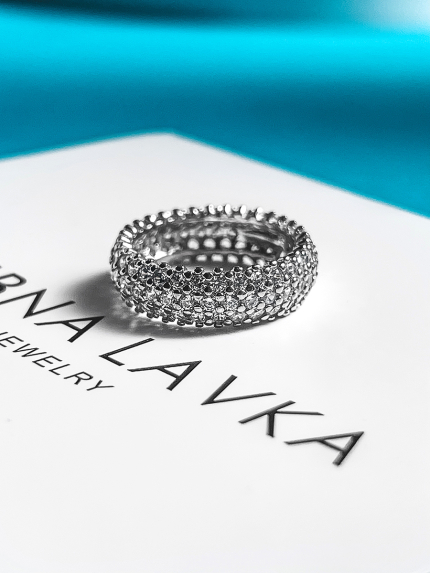Каблучка фіаніт Срібло 925° (родій) 1196