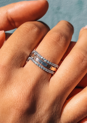 Каблучка фіаніт Срібло 925° золото 375° 000179